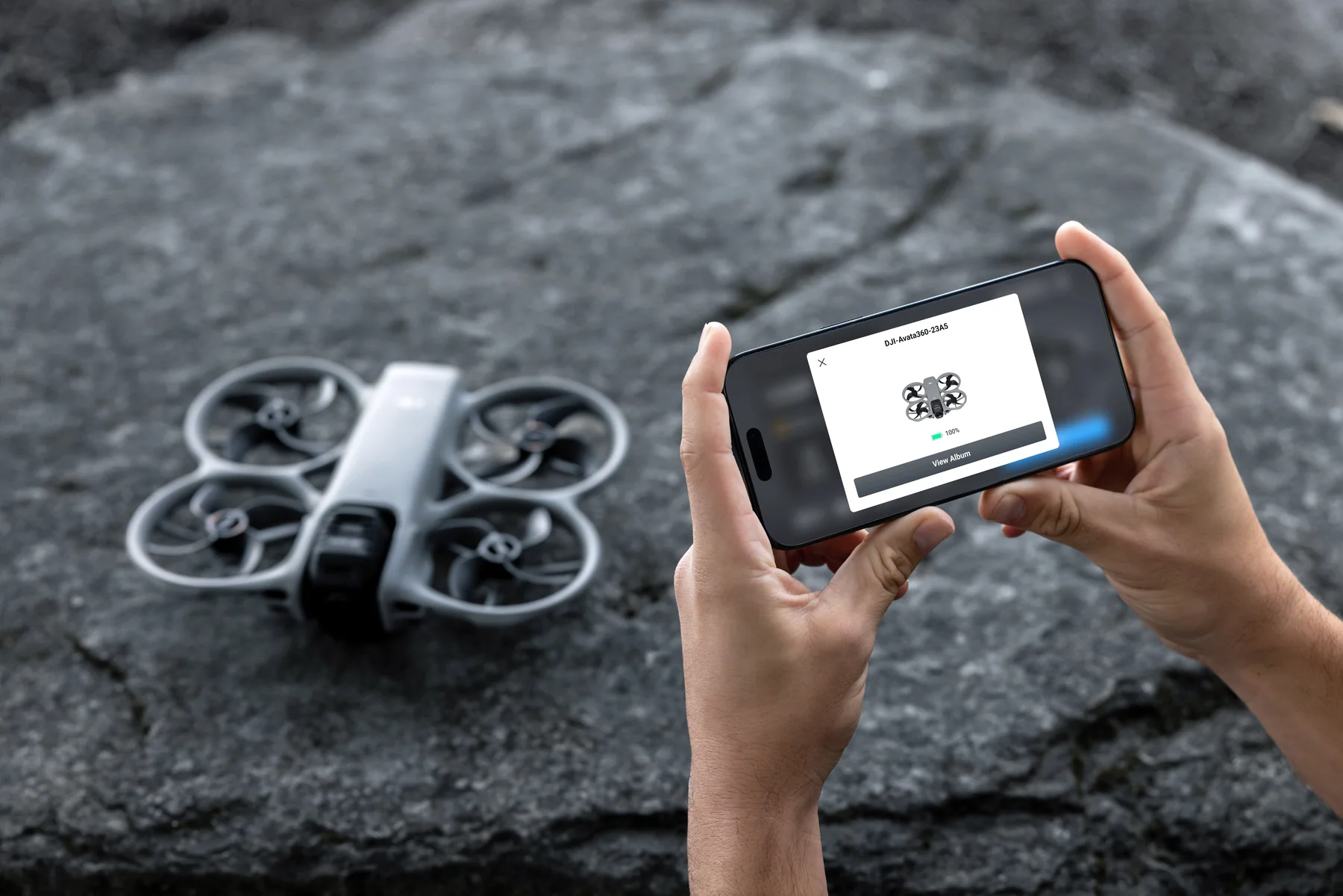 Avata 360 footage transferring to a smartphone in DJI Fly