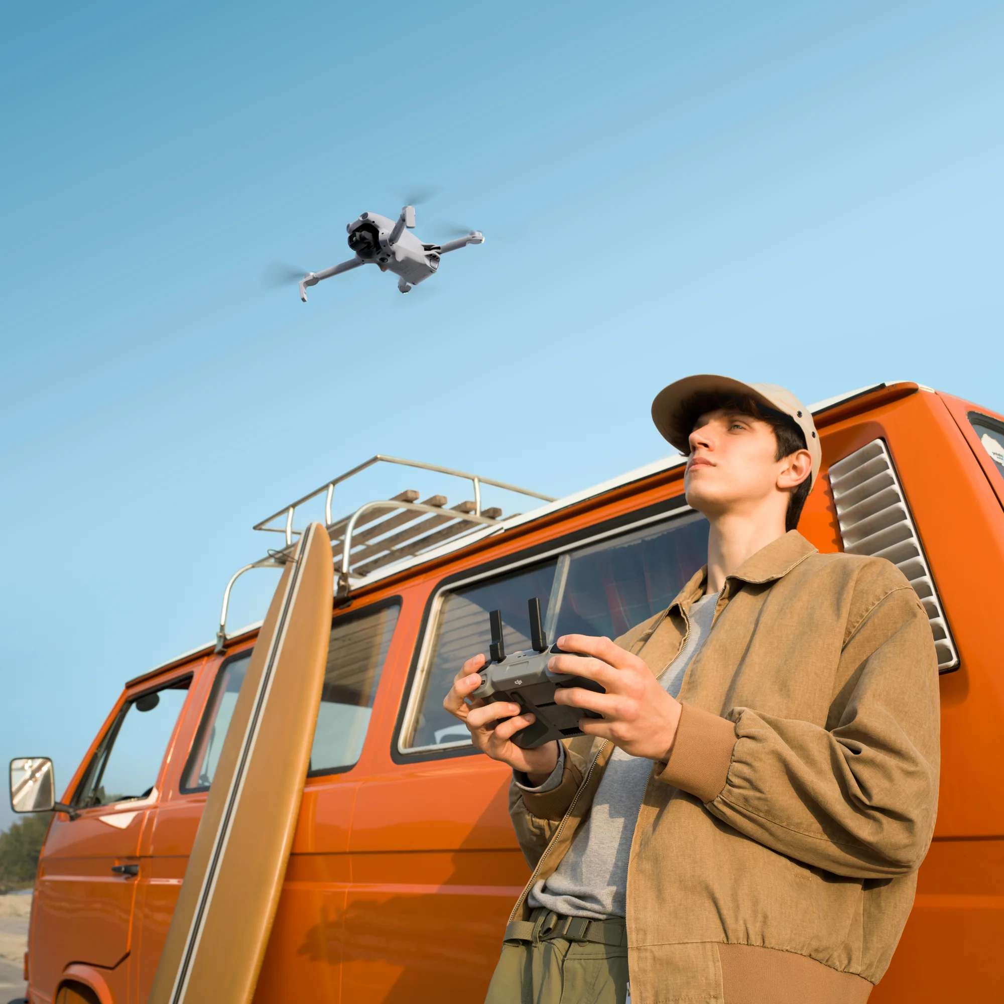 Creator flying DJI Lito X1 on a coastal trip