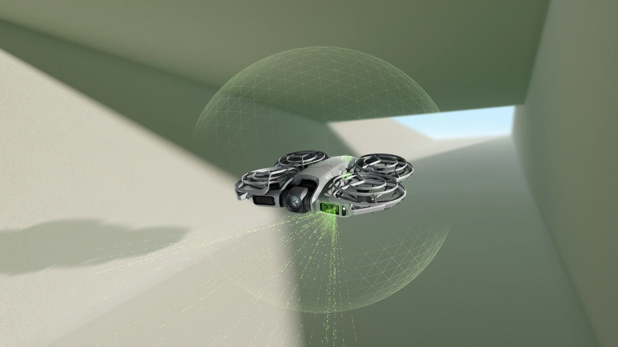 DJI Neo 2 omnidirectional obstacle sensing visualization