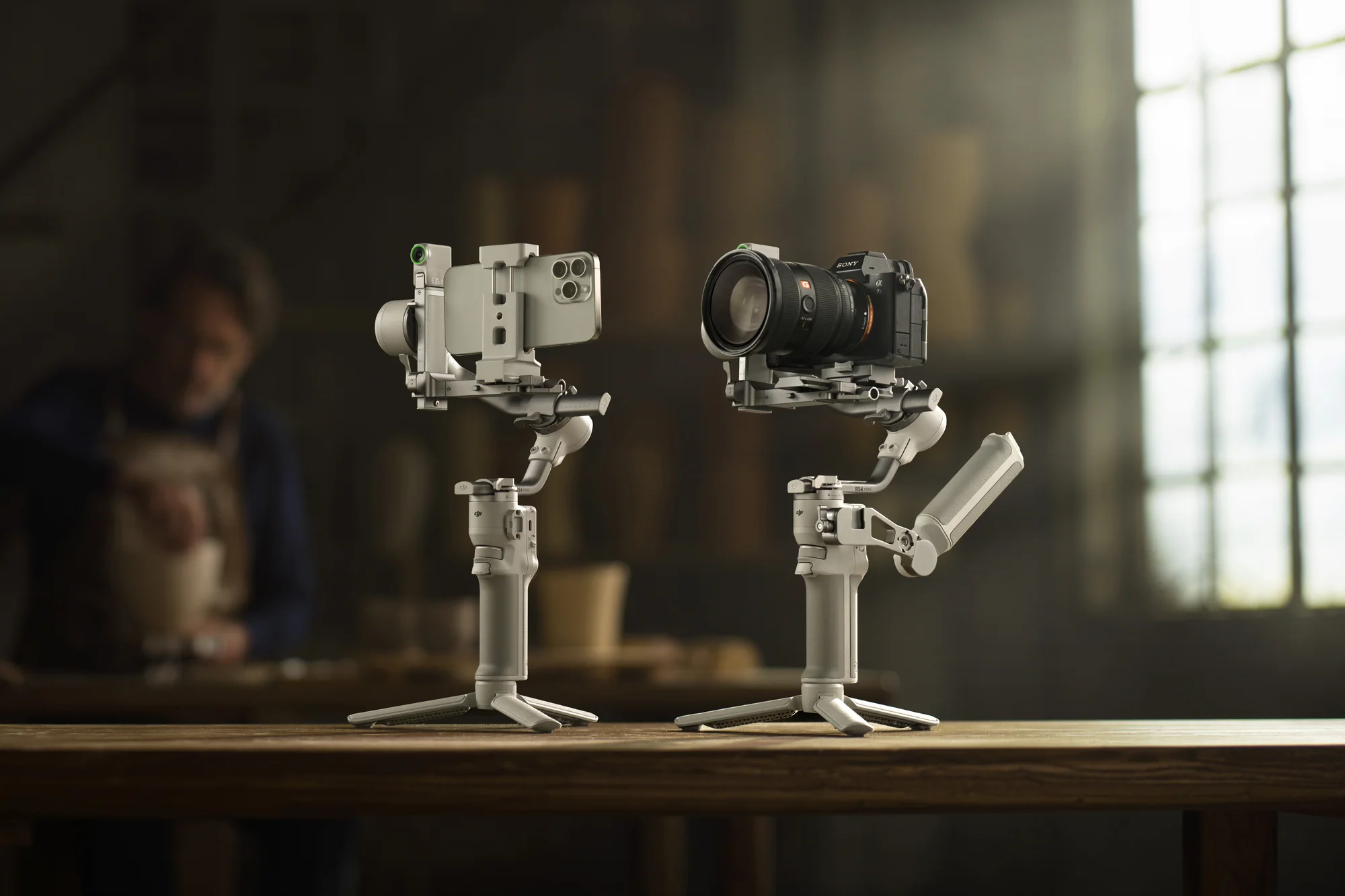 Compact gimbal configured for a camera or supported smartphone