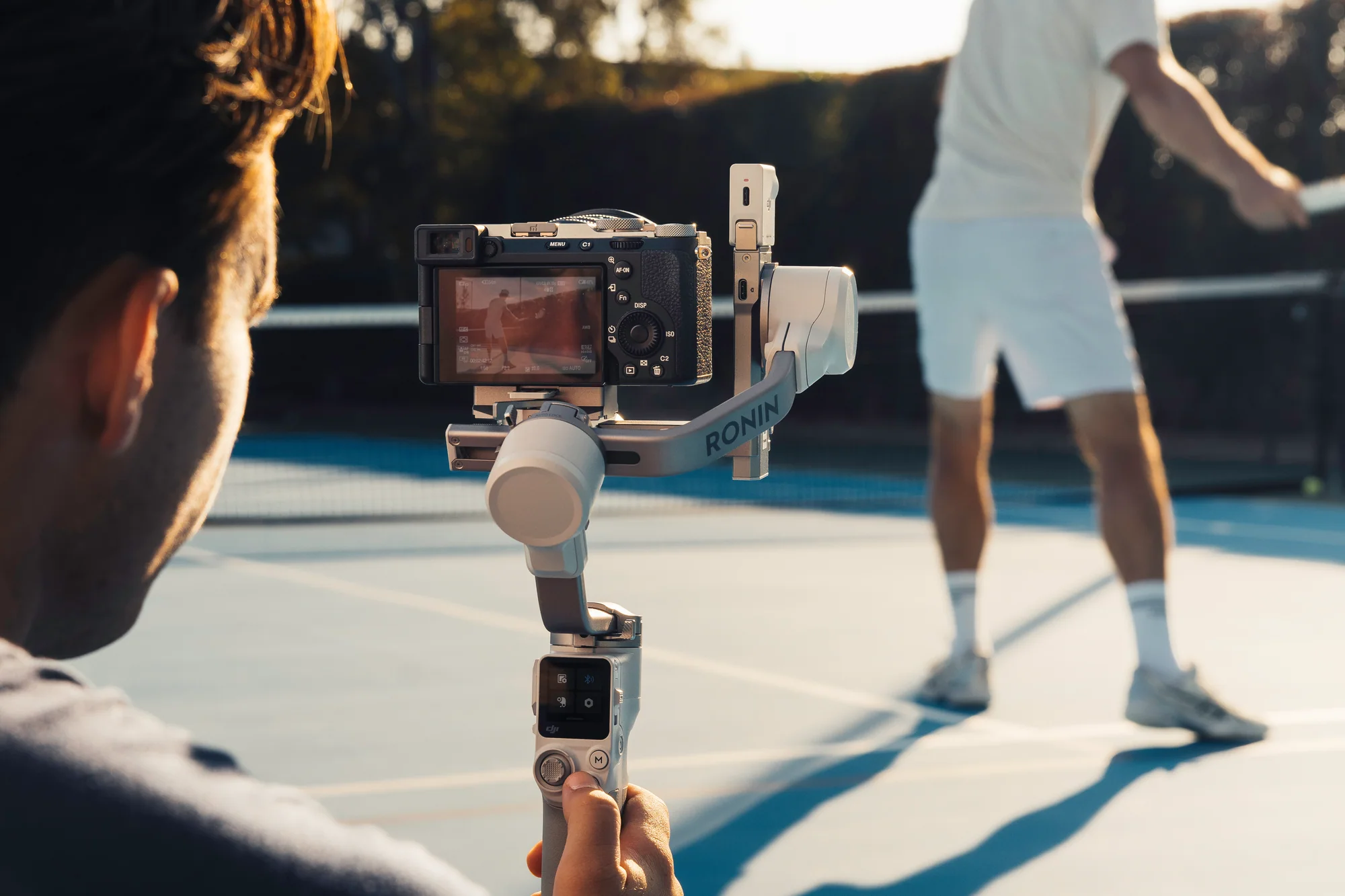 DJI RS 4 Mini controlling a compatible camera over Bluetooth