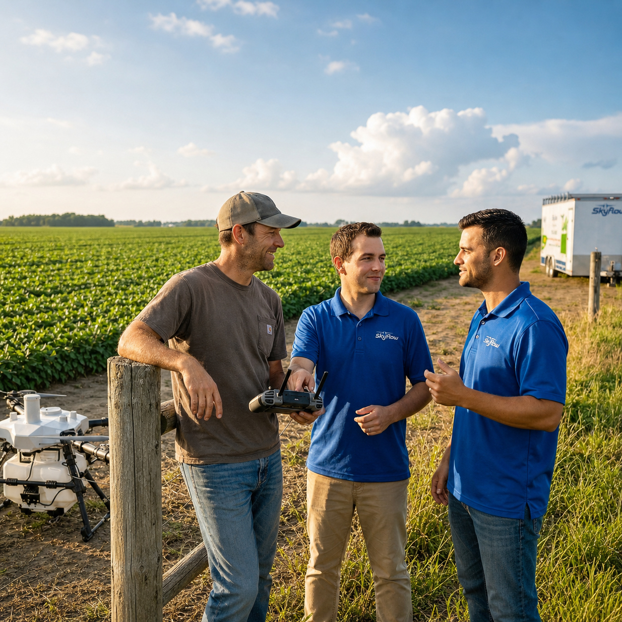 SkyFlow application engineer training operators in the field