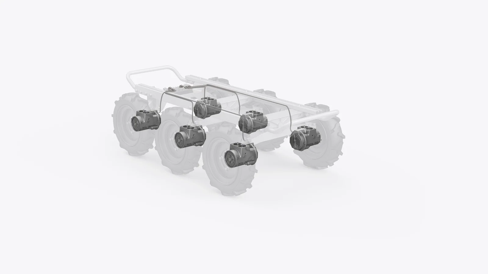 Independent six-wheel drive